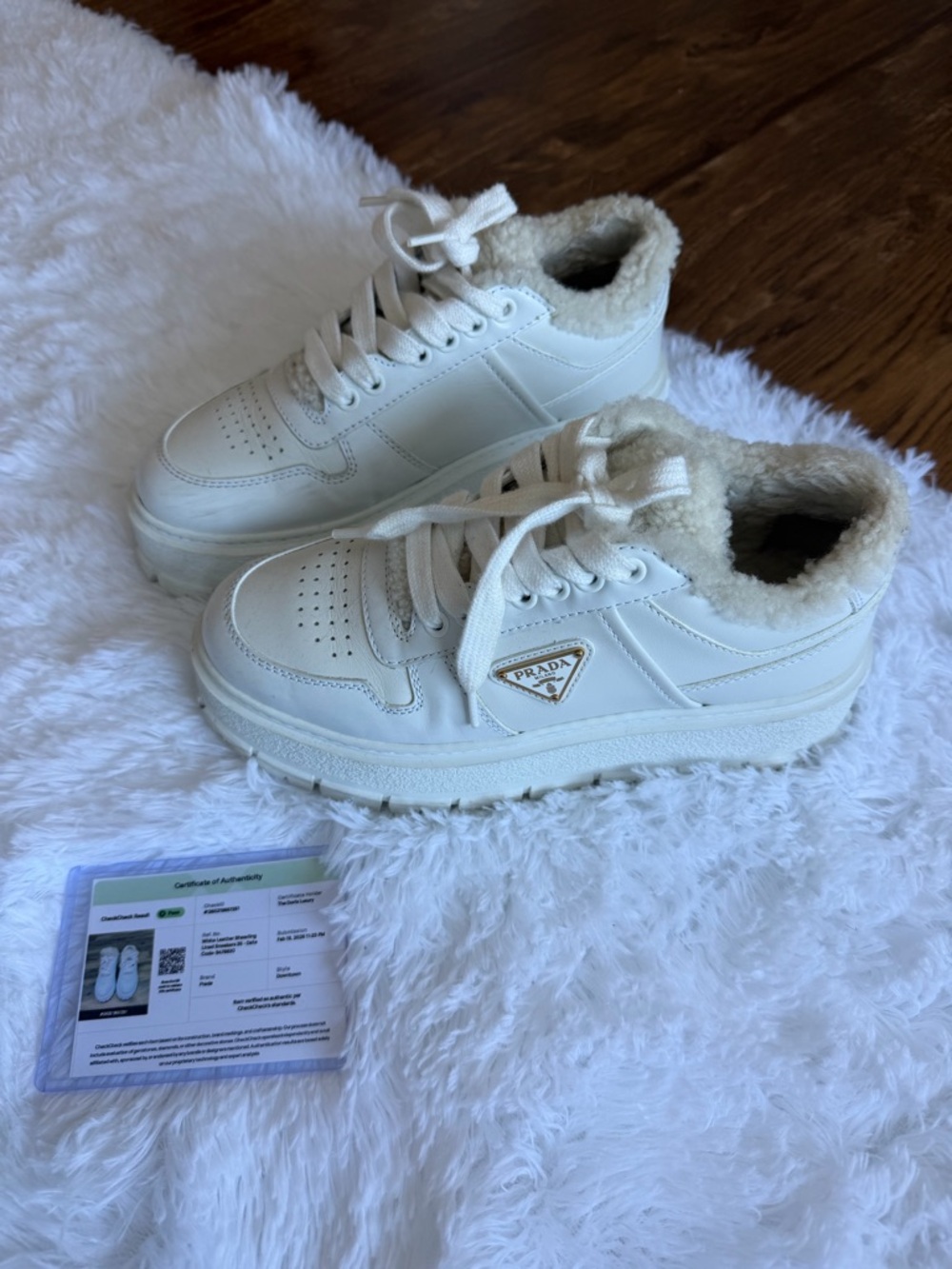 PRADA Shearling Platform Sneakers
